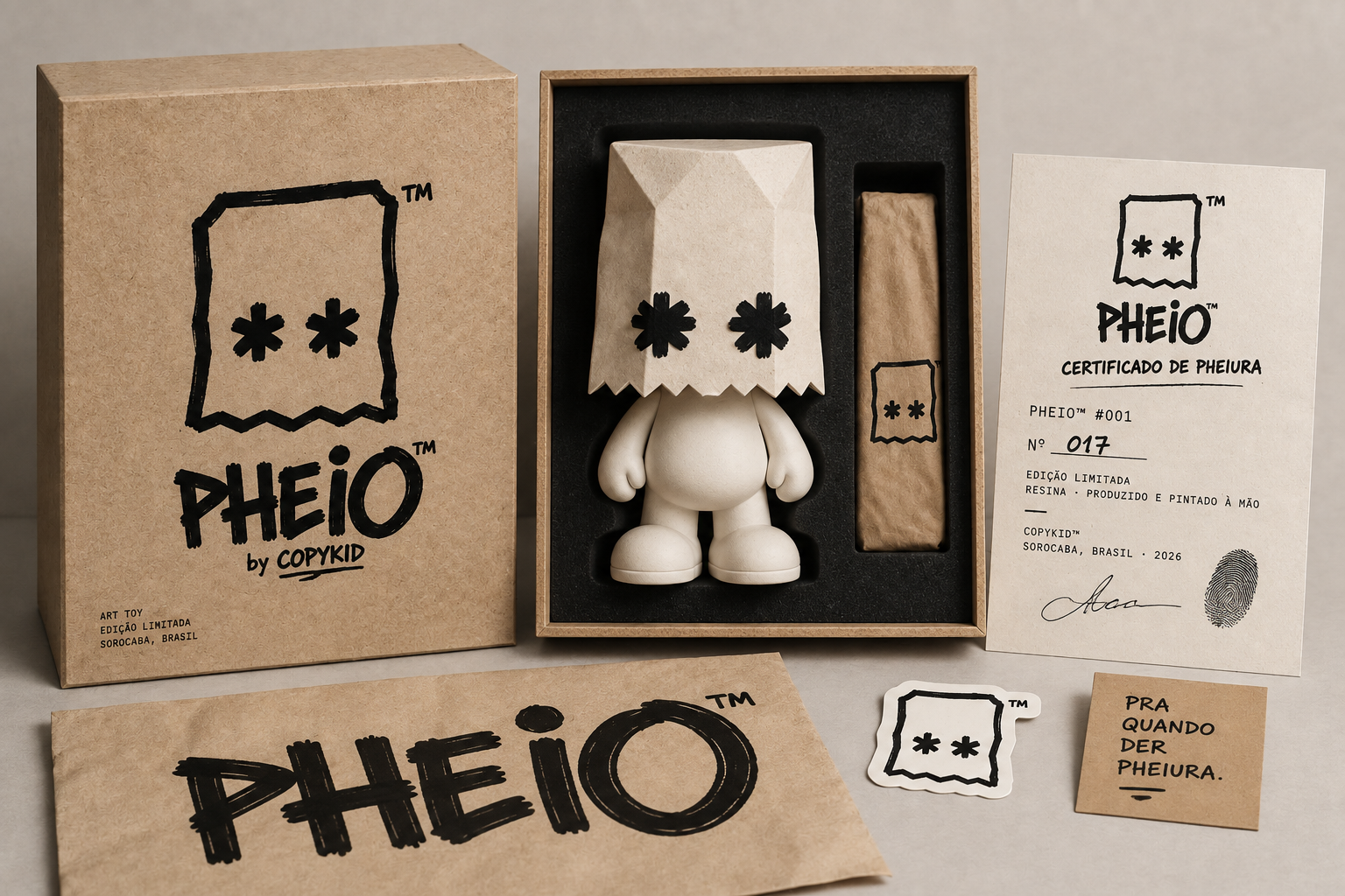 PHEIO — embalagem e certificado